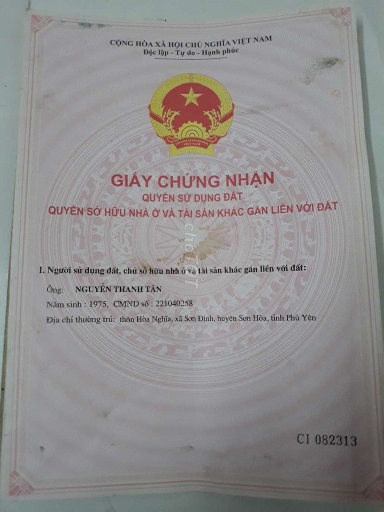 Chính chủ cần bán đất mặt tiền QL 19C , Xã Sơn Định, Huyện Sơn Hòa, Phú Yên