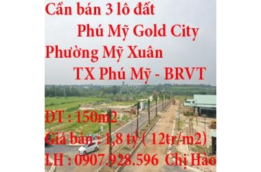 Cần bán 3 lô đất Phường Mỹ Xuân, Thị xã Phú Mỹ, Bà Rịa – Vũng Tàu