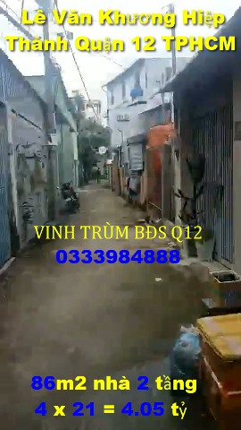 86m2=4 tỷ 2 tầng Lê Văn Khương HT45 Hiệp Thành Quận 12 - Vinh trùm Bđs Q12 + Gò Vấp