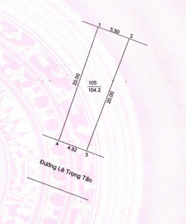 BÁN 104 M2 ĐẤT MẶT ĐƯỜNG LÊ TRỌNG TẤN, HÀ ĐÔNG (TẶNG NHÀ) – GIÁ CHỈ 30 TỶ BAO THUẾ PHÍ