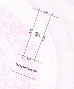 BÁN 104 M2 ĐẤT MẶT ĐƯỜNG LÊ TRỌNG TẤN, HÀ ĐÔNG (TẶNG NHÀ) – GIÁ CHỈ 30 TỶ BAO THUẾ PHÍ
