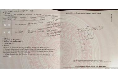 BÁN ĐẤT KHÊ NỮ- NGUYÊN KHÊ, DT 58M2, MT 4,5M, NGÕ GẦN 3M, 100M RA LÊ HỮU TỰU, CHỈ HƠN 1 TỶ