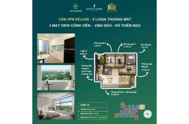 ĐỘC QUYỀN CĂN 3PN VIEW ĐẢO & CÔNG VIÊN – THANH TOÁN CHỈ ~47TR/M2 – SỔ LÂU DÀI – BÀN