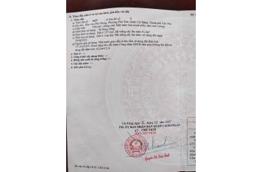 Cần Bán đất nền ở đường nhánh Trương Vĩnh Nguyên , Phường Phú Thứ, Quận Cái Răng, Cần Thơ