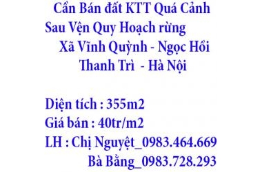 Cần Bán đất khu tập thể quá cảnh, sau viện quy hoạch rừng xã Vĩnh Quỳnh