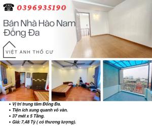 Bán nhà Hào Nam Đống Đa, Nhà Dân Xây, Vị Trí Đẹp, 37mx5T, Giá: 7,48 Tỷ, Lh: 0396935190.