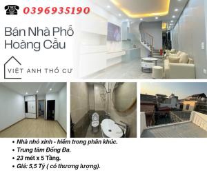 Bán nhà phố Hoàng Cầu, Lõi Đống Đa, Tiện Ích Vô Vàn, 23mx5T, Giá: 5,5 Tỷ, Lh: 0396935190.