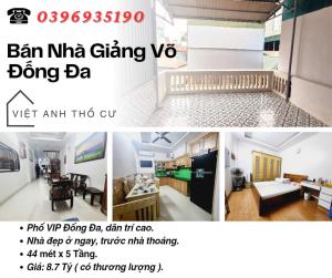 Bán nhà Phố Giảng Võ, Ngõ Rộng Thoáng, Nhà Đẹp Ở Ngay, 44mx5T, Giá: 8.7 Tỷ, Lh: 0396935190.