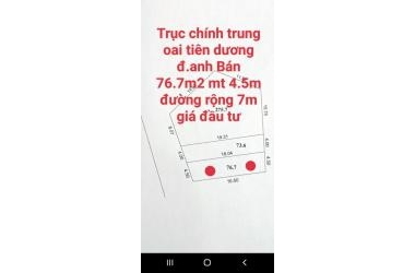 Bán Đất Đông Anh Oto Tránh K.Doanh Gần Võ Nguyên  Giáp 76m2 M.Tiền 4.5m Giá 45tr/m2