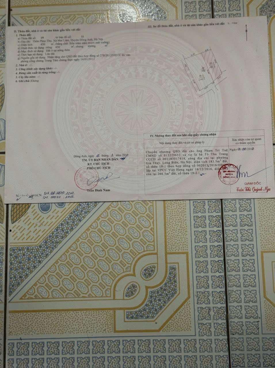 Lô góc 2 mặt còn sót tại uy nỗ đông anh