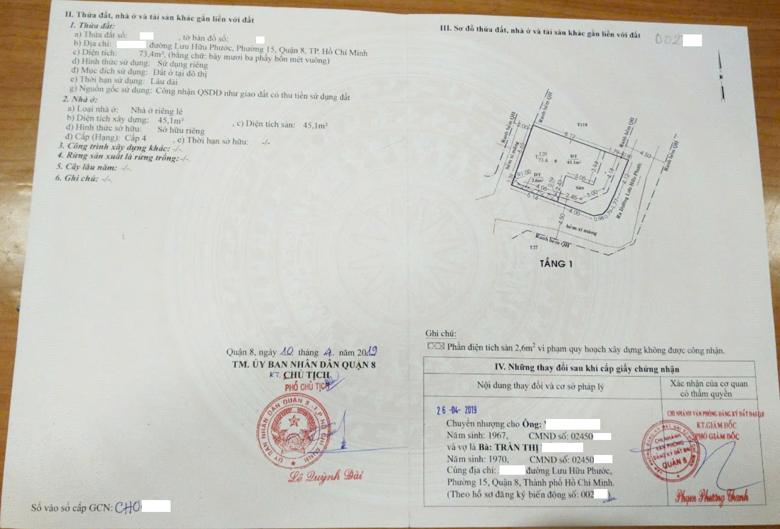 Bán GẤP Lộ ĐẤT 77m2 thổ cư, Lô Góc rất ĐẸP Lưu Hữu Phước Quận 8