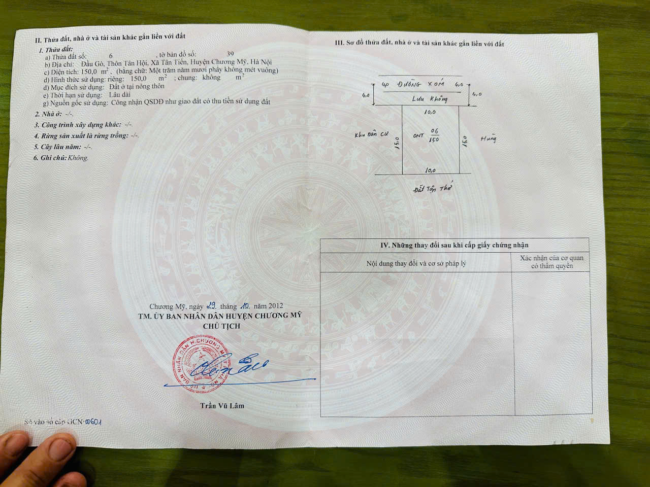 Bán đất Nguyễn Bá Tạo, Tân Tiến, Chương Mỹ, Hà Nội, 2,6 tỷ, 150m2 chỉ với uy tín