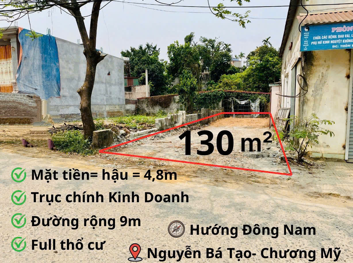 bán mảnh 130m Nam Phương Tiến , đường 9m trục kinh doanh, giá tốt