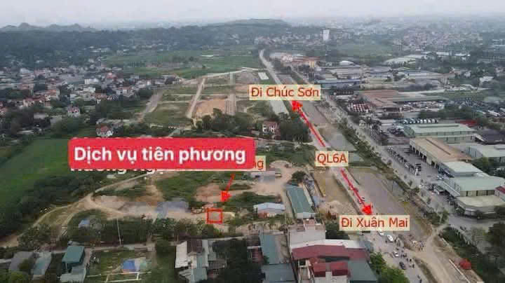 Bán lô đất dịch vụ Tiên Phương 75m mặt tiền 6m ,ô tô tránh nhau gần ql6 và kcn phú nghĩa