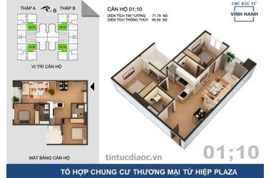 CẦN BÁN CĂN 01 ,TẦNG TRUNG 66m CC TỨ HIỆP PLAZA- TẶNG LẠI TOÀN BỘ NỘI THẤT